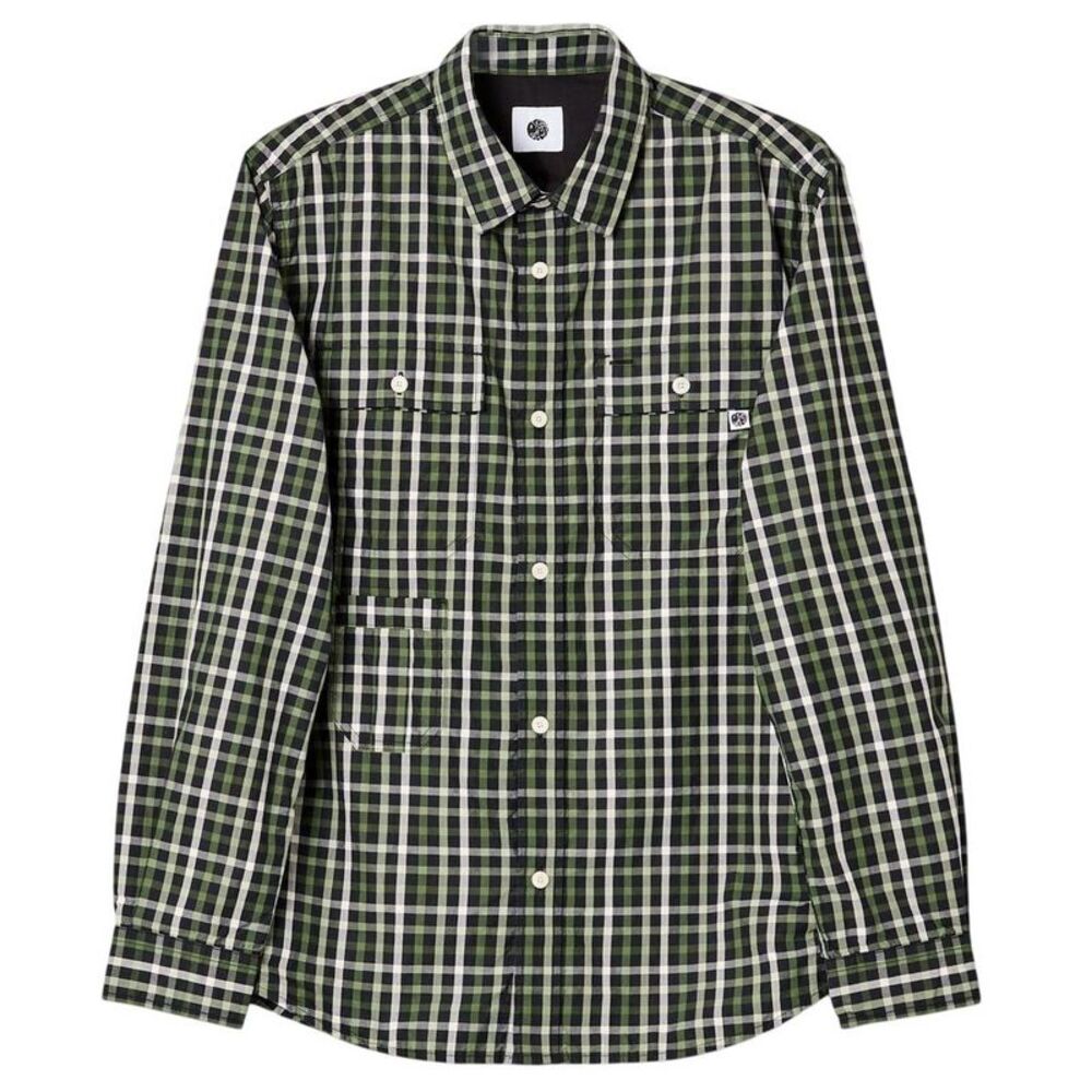 Pretty Green Mens Pelton Checkerboard Shirt / Black